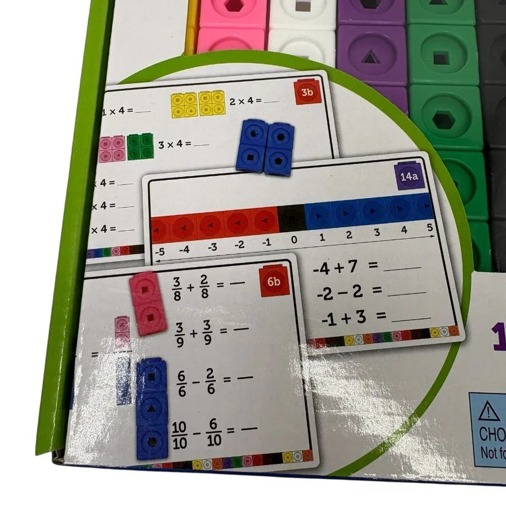 Mathlink Cubes Set For Kids 100 Colorful Math Manipulatives With Activity Guide